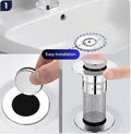 Sink Hair Filter, Removable Stainless Steel Drain Stopper Plug
