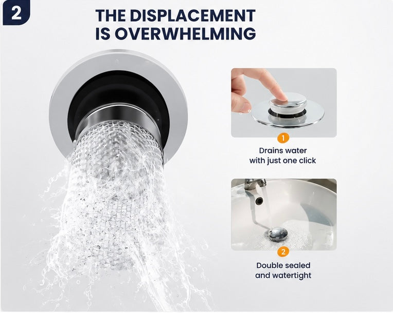 Sink Hair Filter, Removable Stainless Steel Drain Stopper Plug