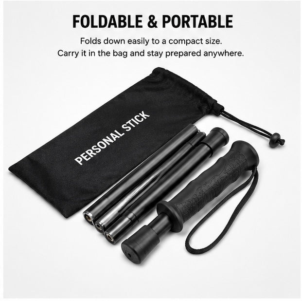 Personal Stick Security Professional Multitool Comfortable Grip Foldable Stick for Men and Women with Bag