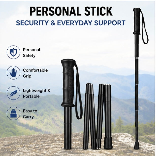 Personal Stick Security Professional Multitool Comfortable Grip Foldable Stick for Men and Women with Bag